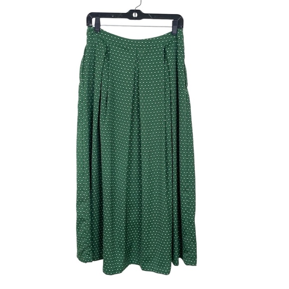 Who What Wear Green Tiny Polka Dot Button Front Maxi Skirt w Pockets Size 6 - Picture 8 of 13